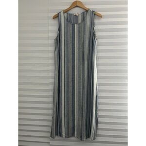 Briggs New York | Dresses | Briggs Womens Button Front Linen Blend Midi  Dress Cream V Neck | Poshmark